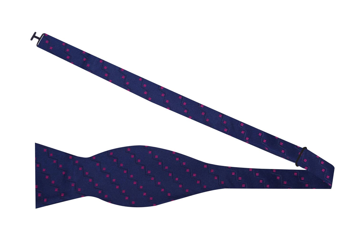 Blue and Pink Geometric Bow Tie Self Tie