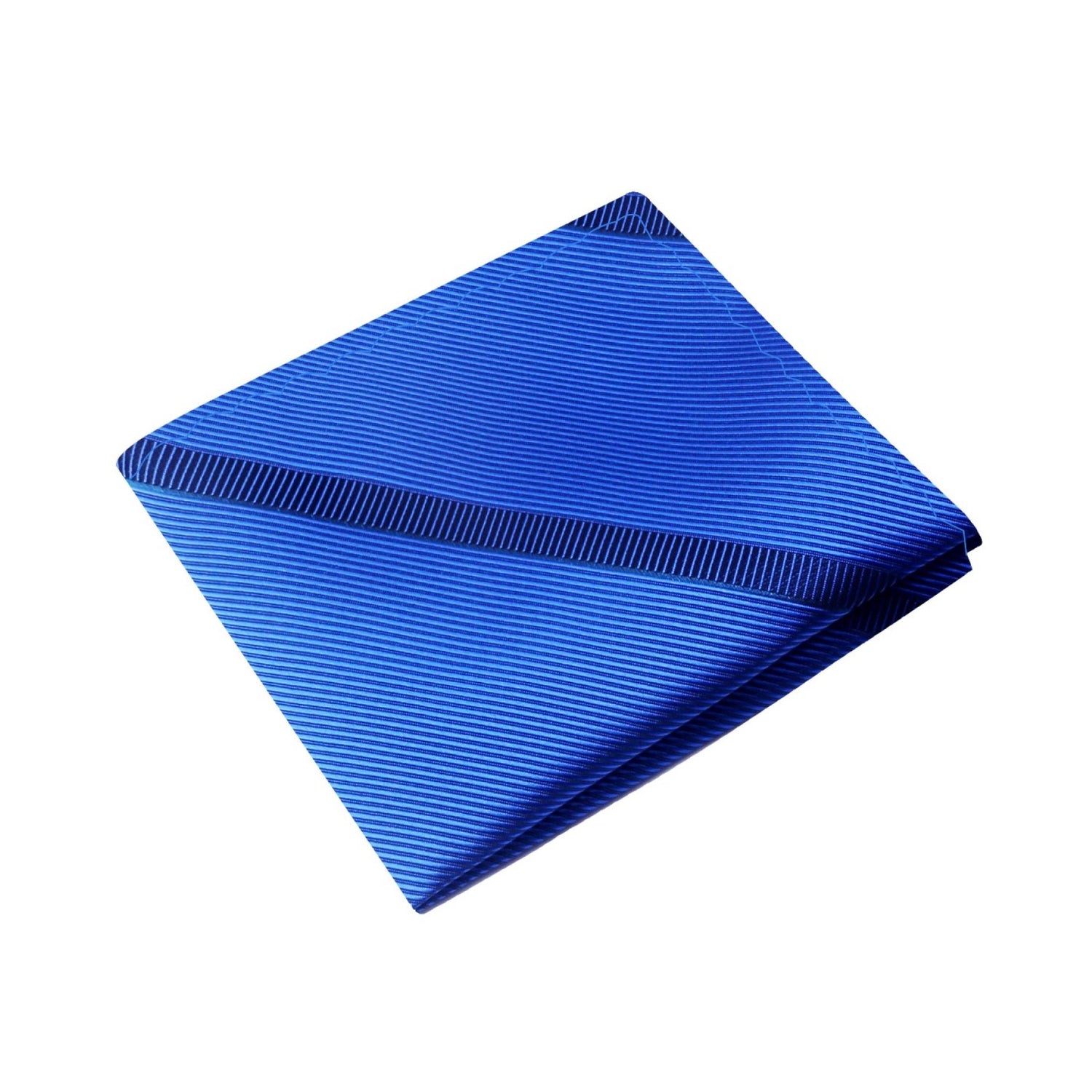 A Blue, Dark Blue Stripe Pattern Silk Pocket Square