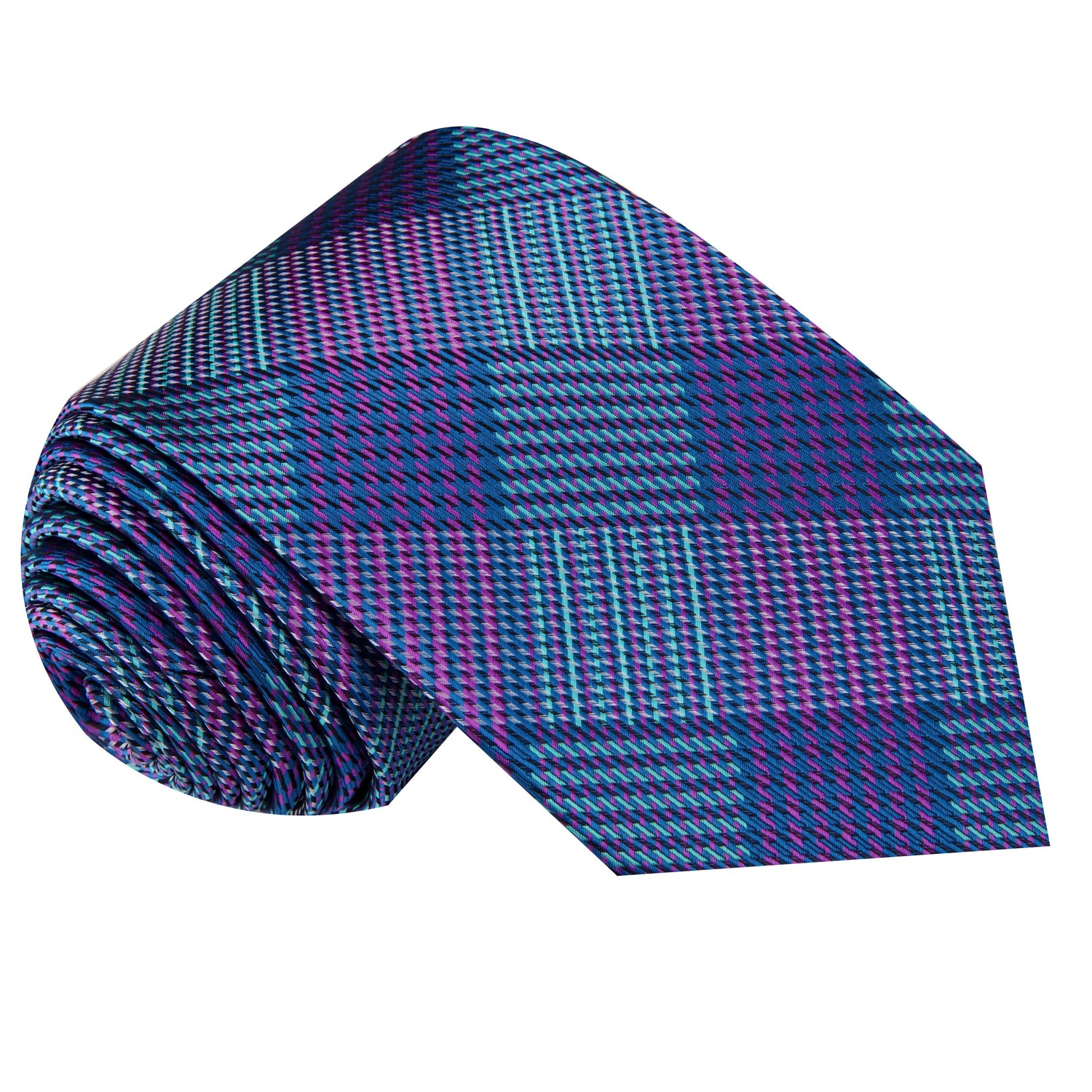Blue, Purple Plaid Tie 