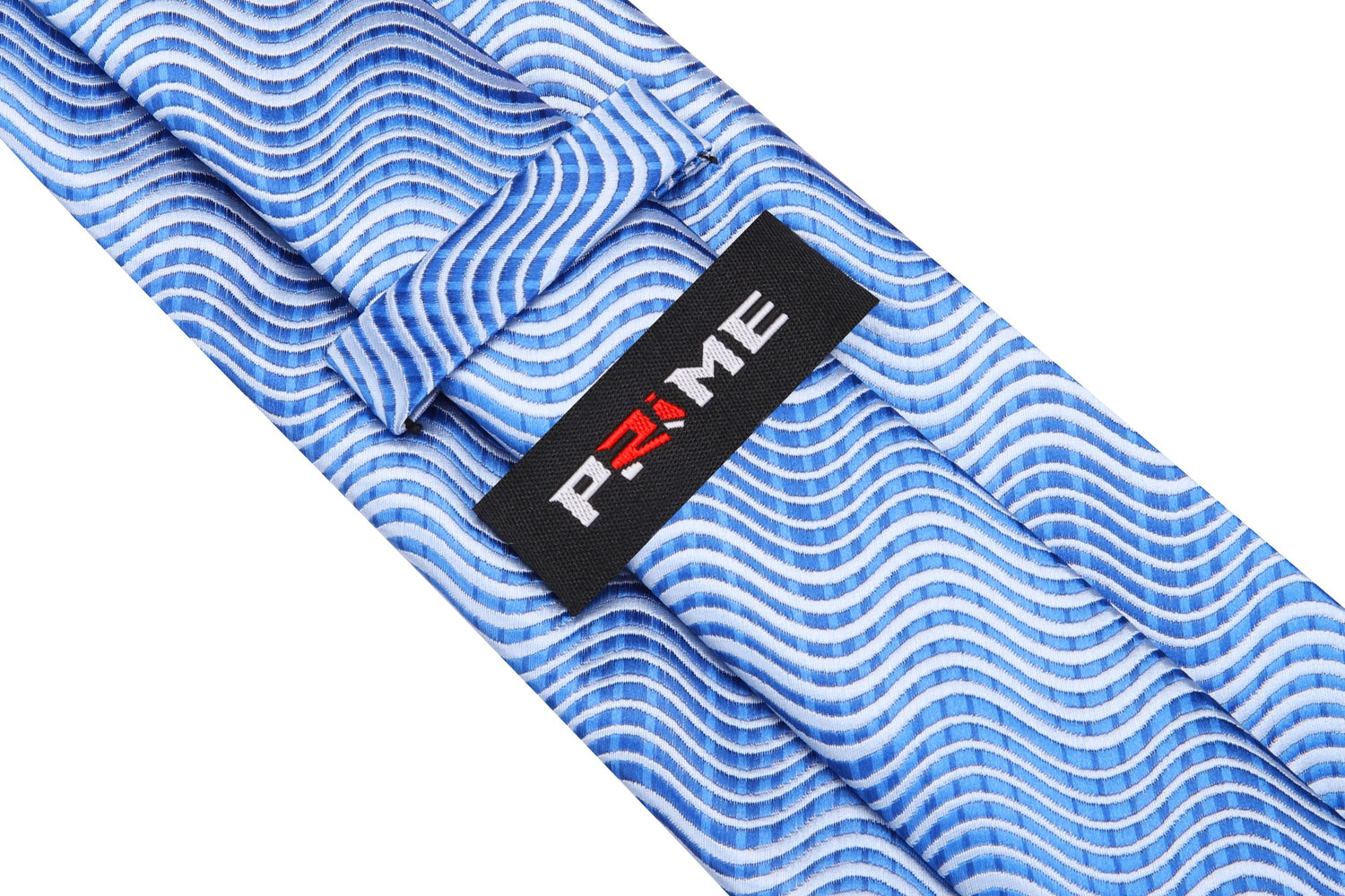 Shades of Blue Wavy Lines Necktie Keep