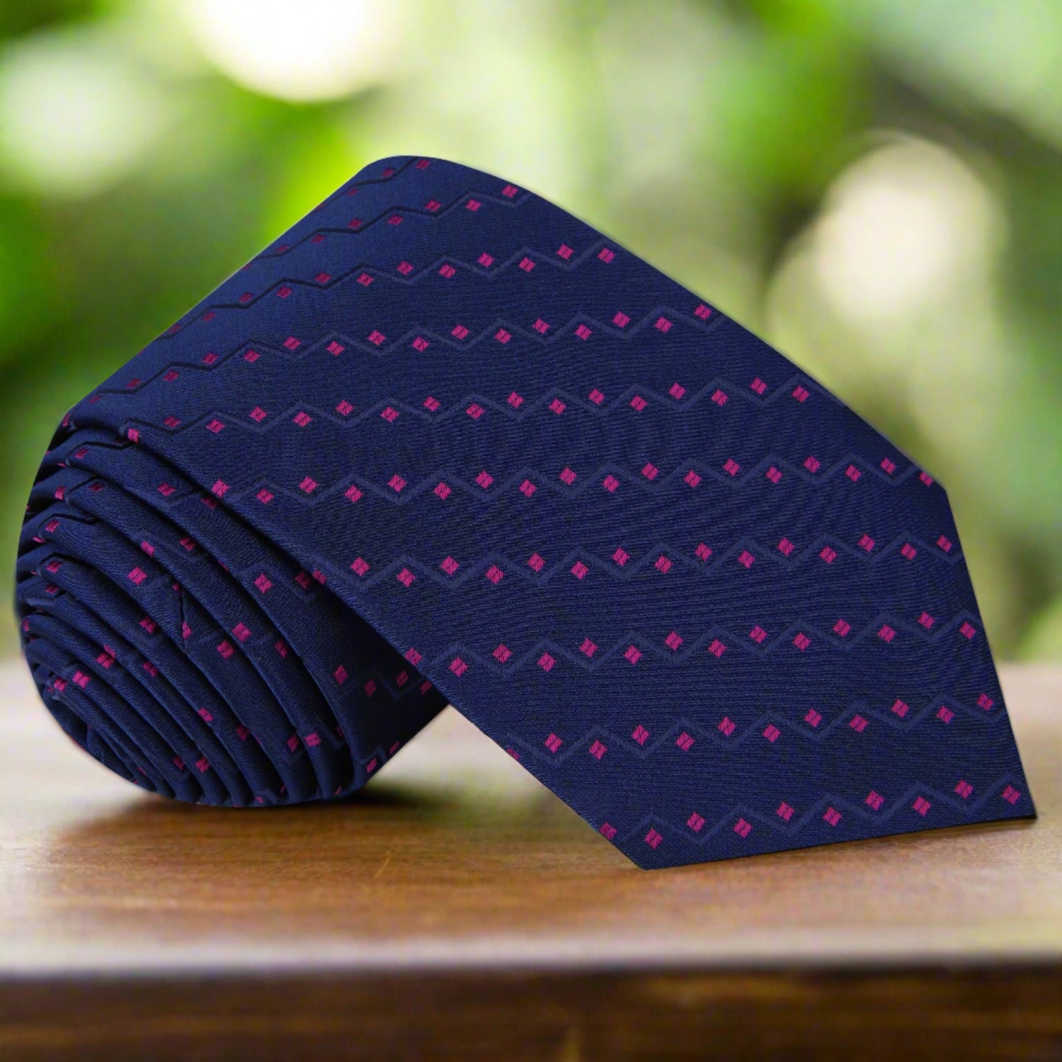 Blue and Pink Silk Necktie  