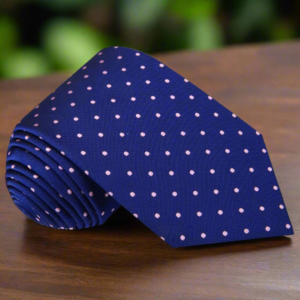 Blue, Pink Small Polka Dot Tie 