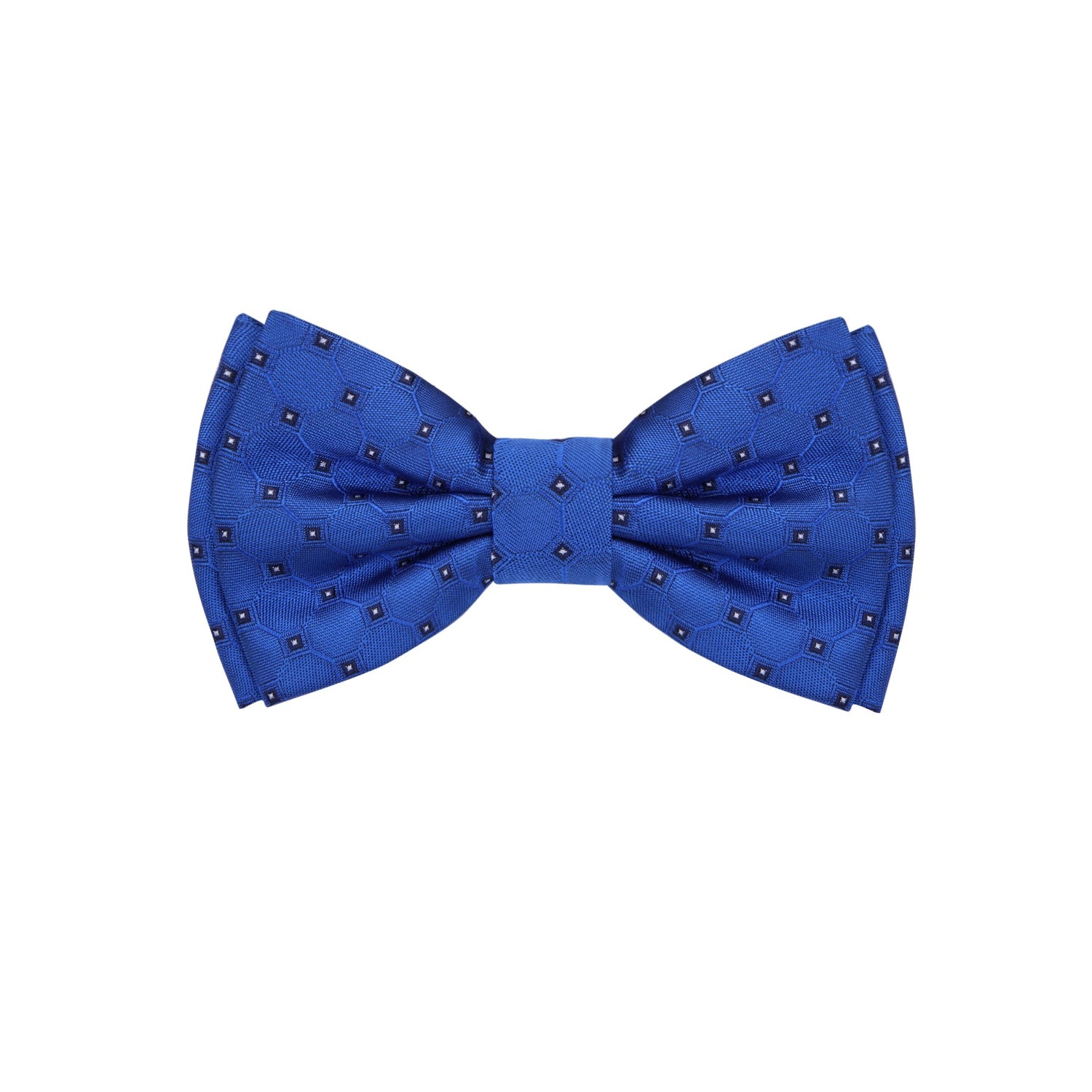 Blue Geometric Bow Tie