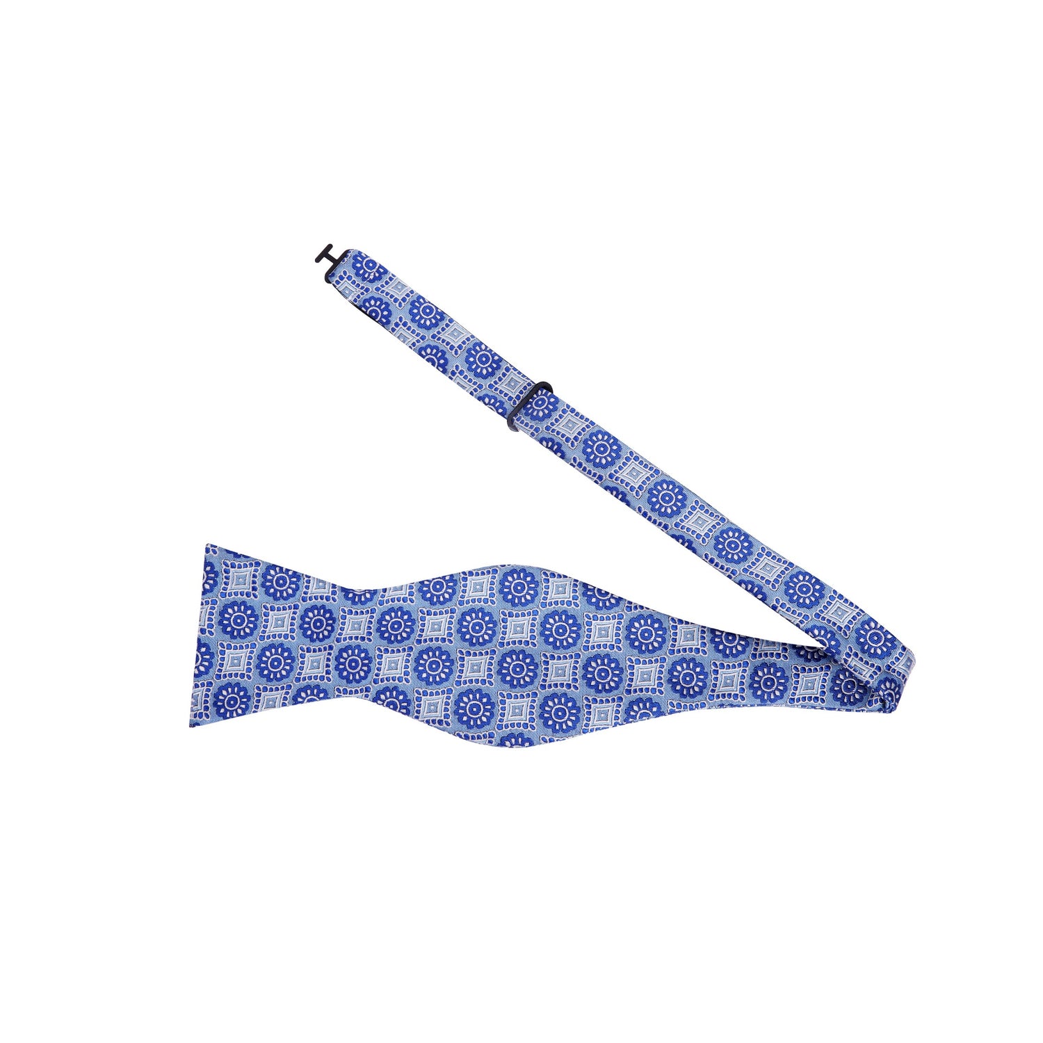 Self Tie: Blue, Light Blue Geometric Bow Tie