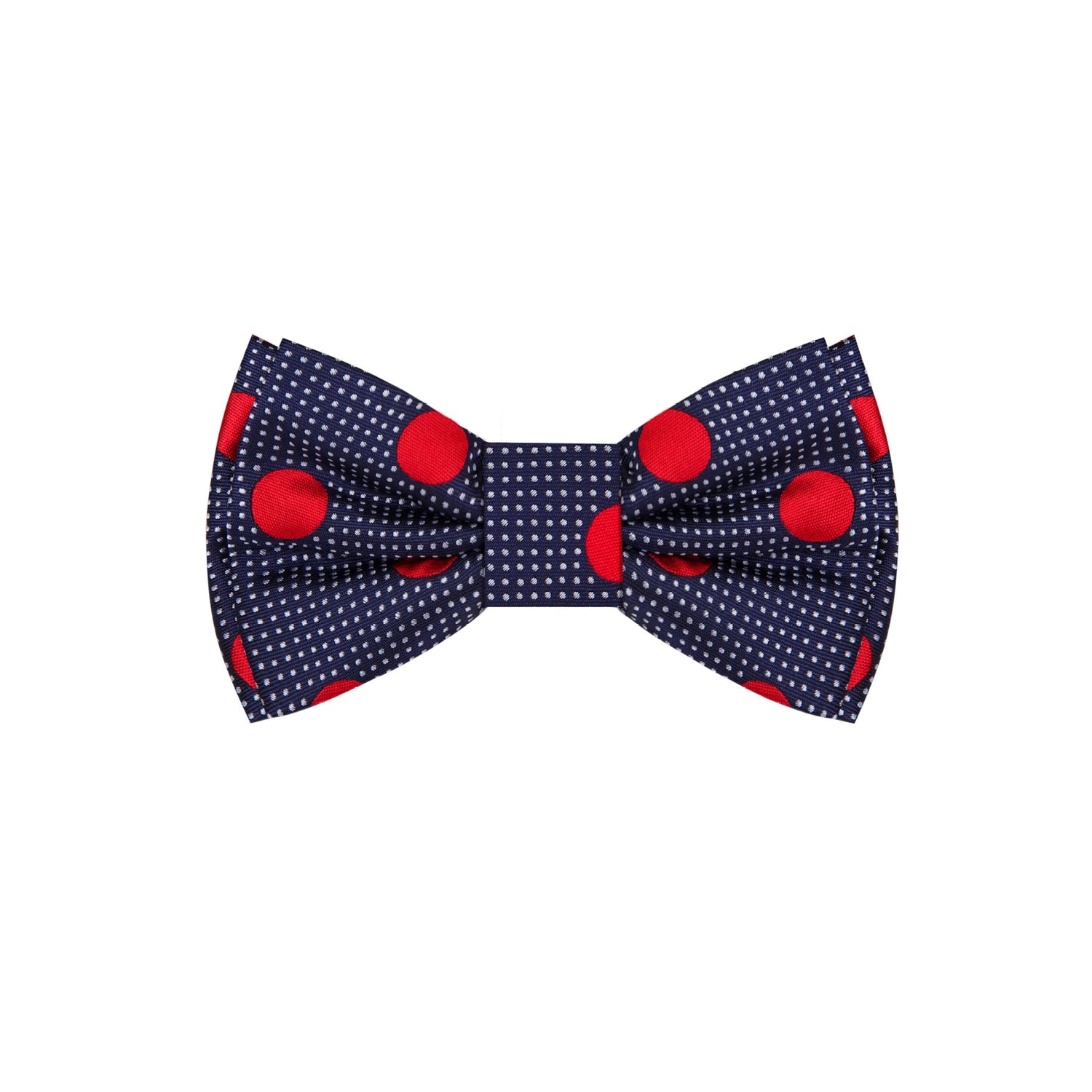 Deep Blue, Red Polka Bow Tie