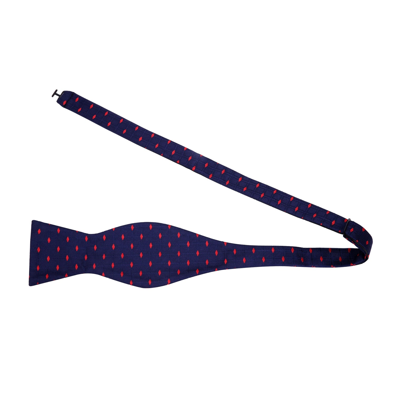 View 2: Blue and Red Geometric Self Tie Bow Tie