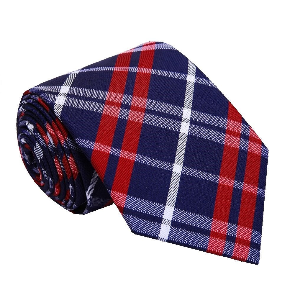 Blue and Red Plaid Tie