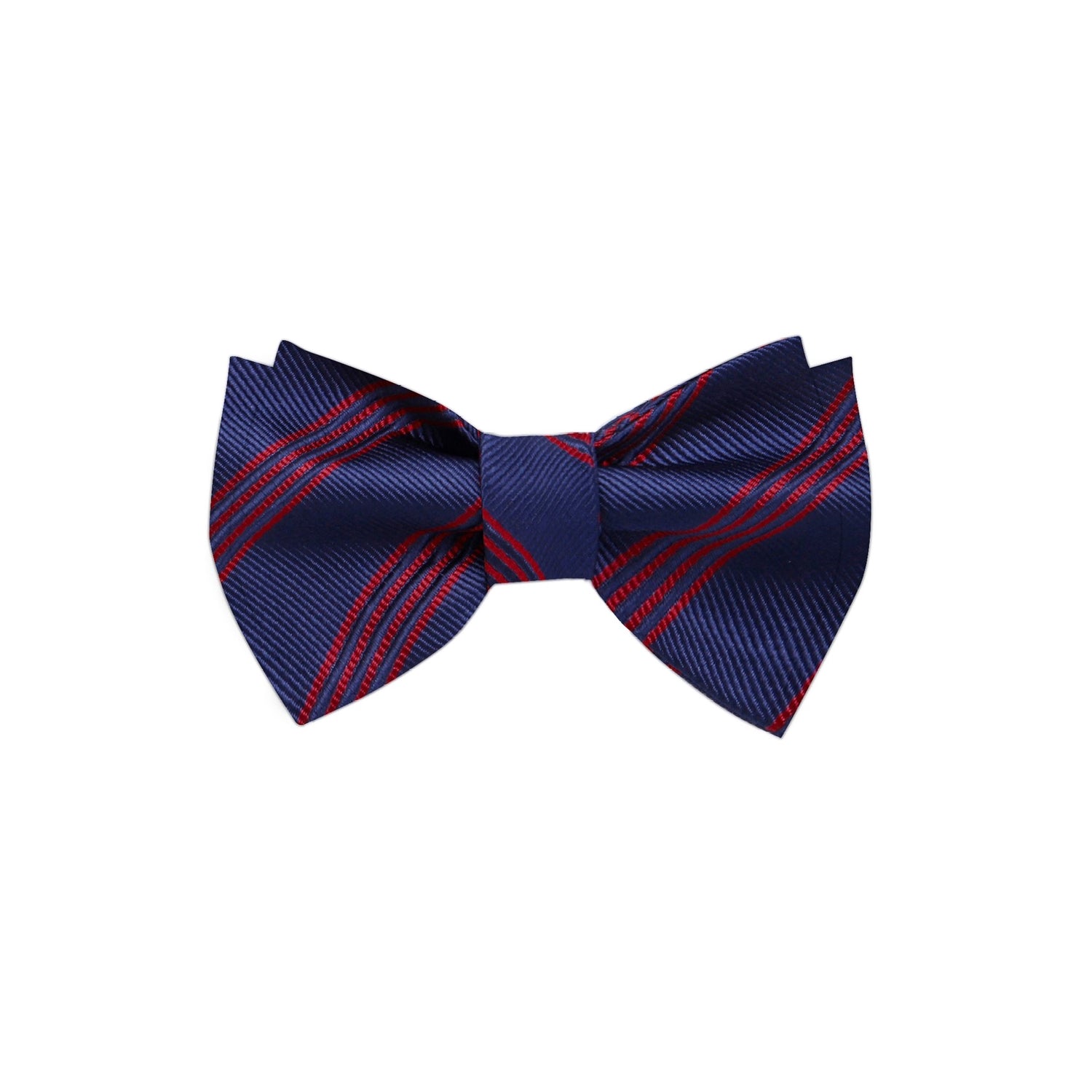Blue, Red Stripe Bow Tie