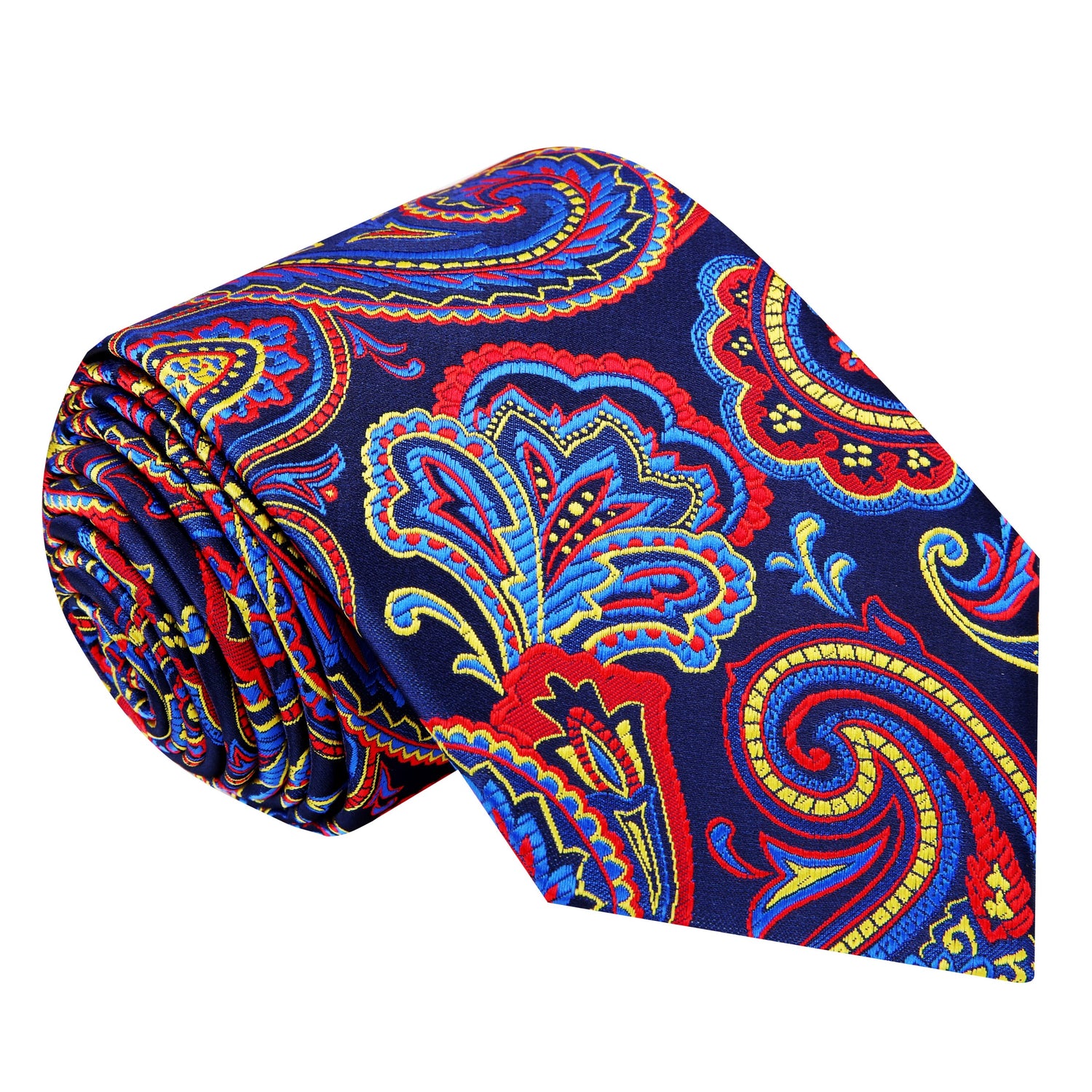Blue, Red and Yellow Paisley Tie