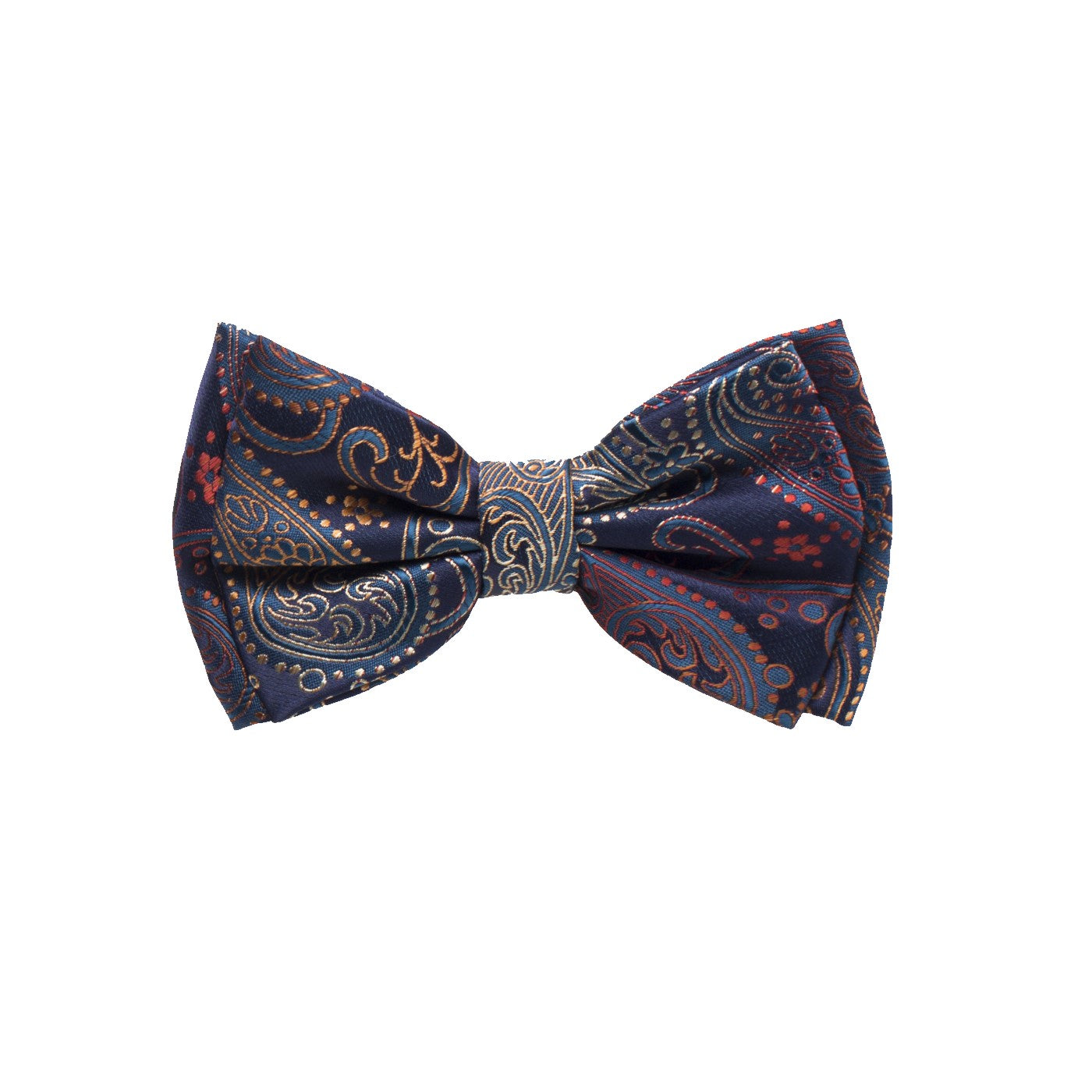 Blue, Red and Orange Paisley Bow Tie