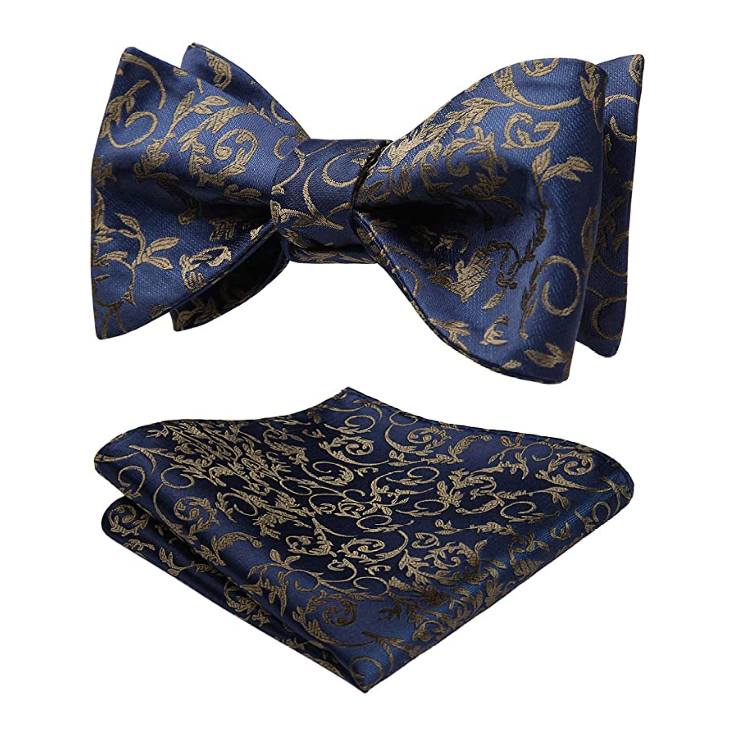 Blue, Sage Floral Bow Tie and Square 