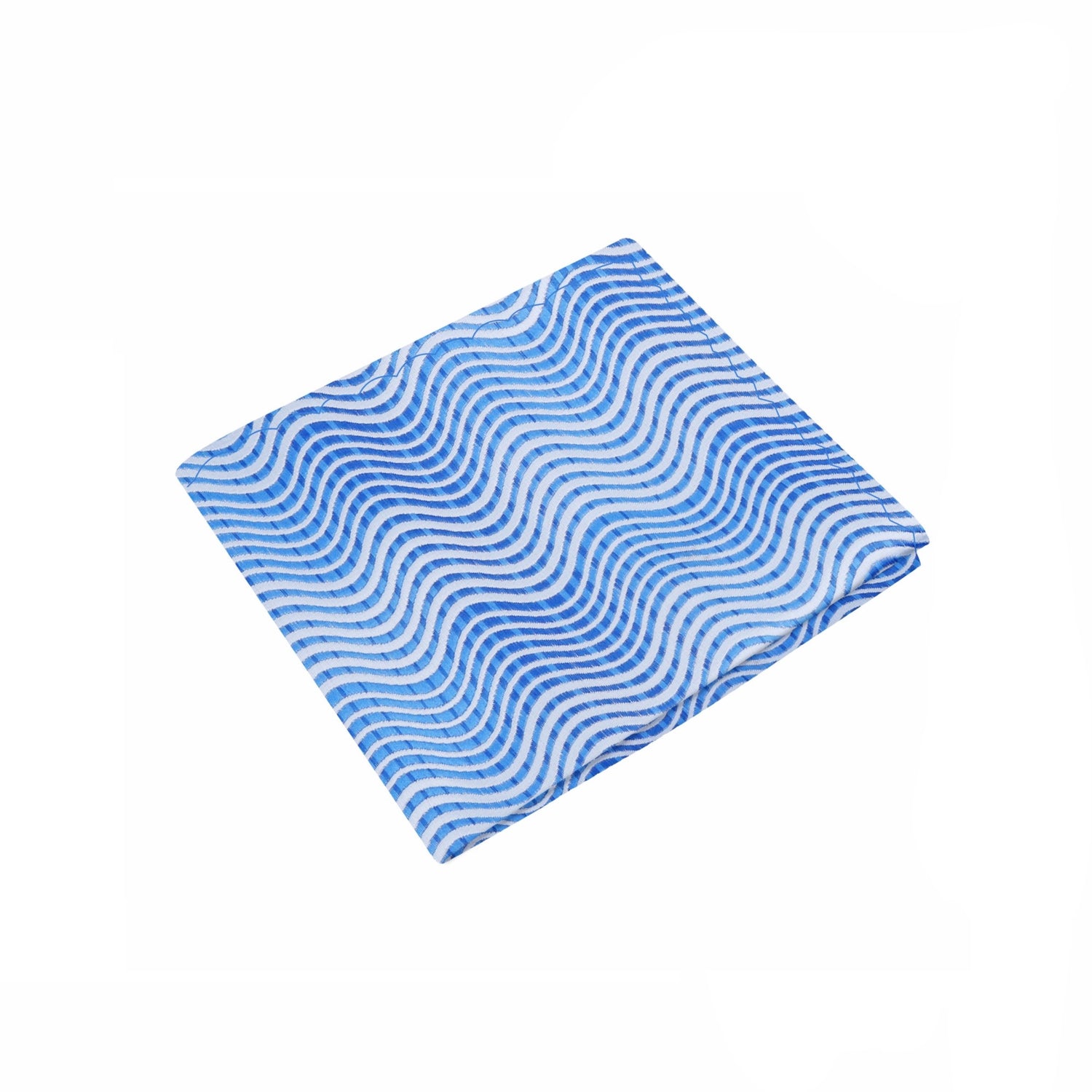 Shades of Blue Wavy Lines Pocket Square