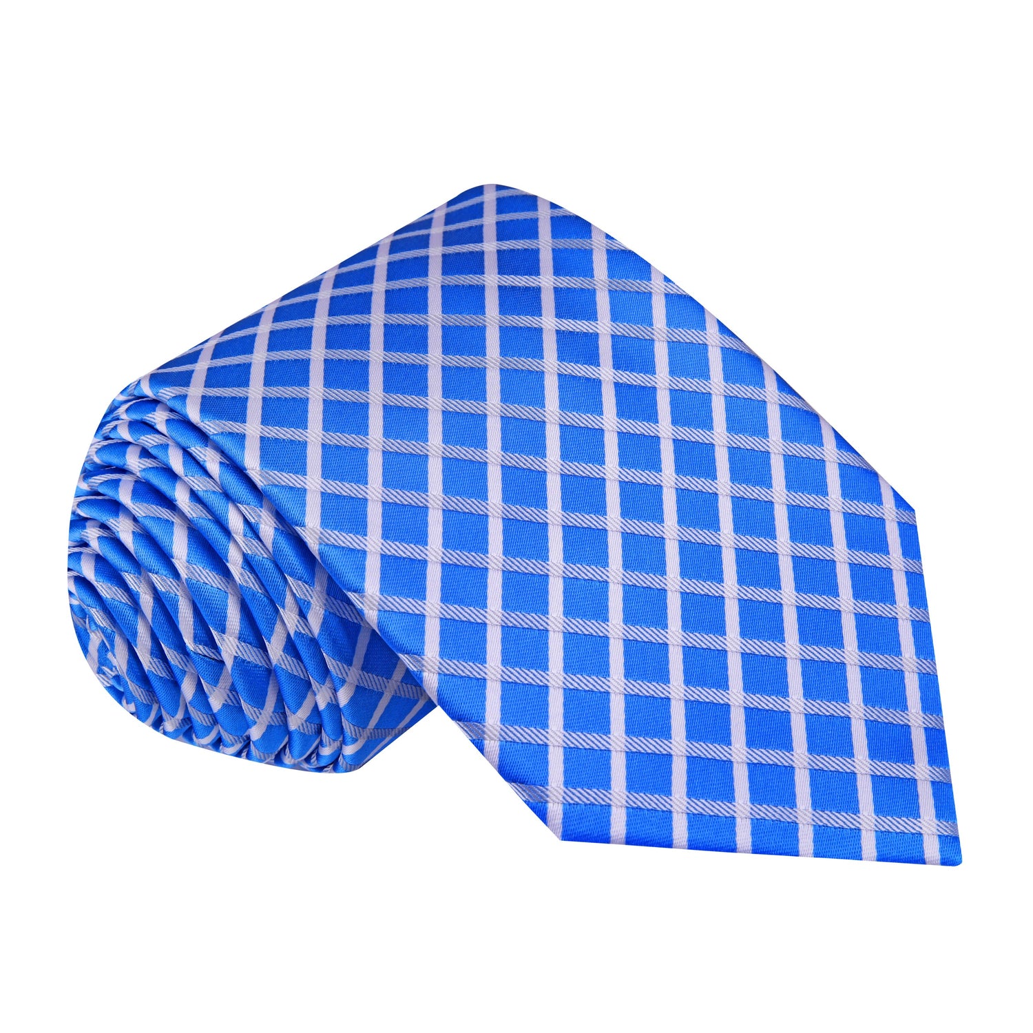 Blue, White Geometric Tie