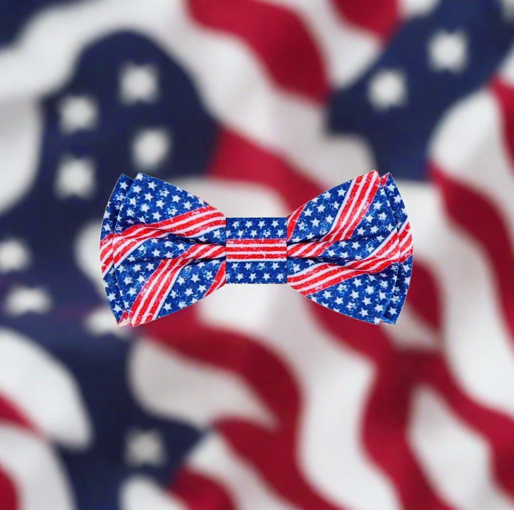 Red, Blue, White Stars And Stripes Bow Tie
