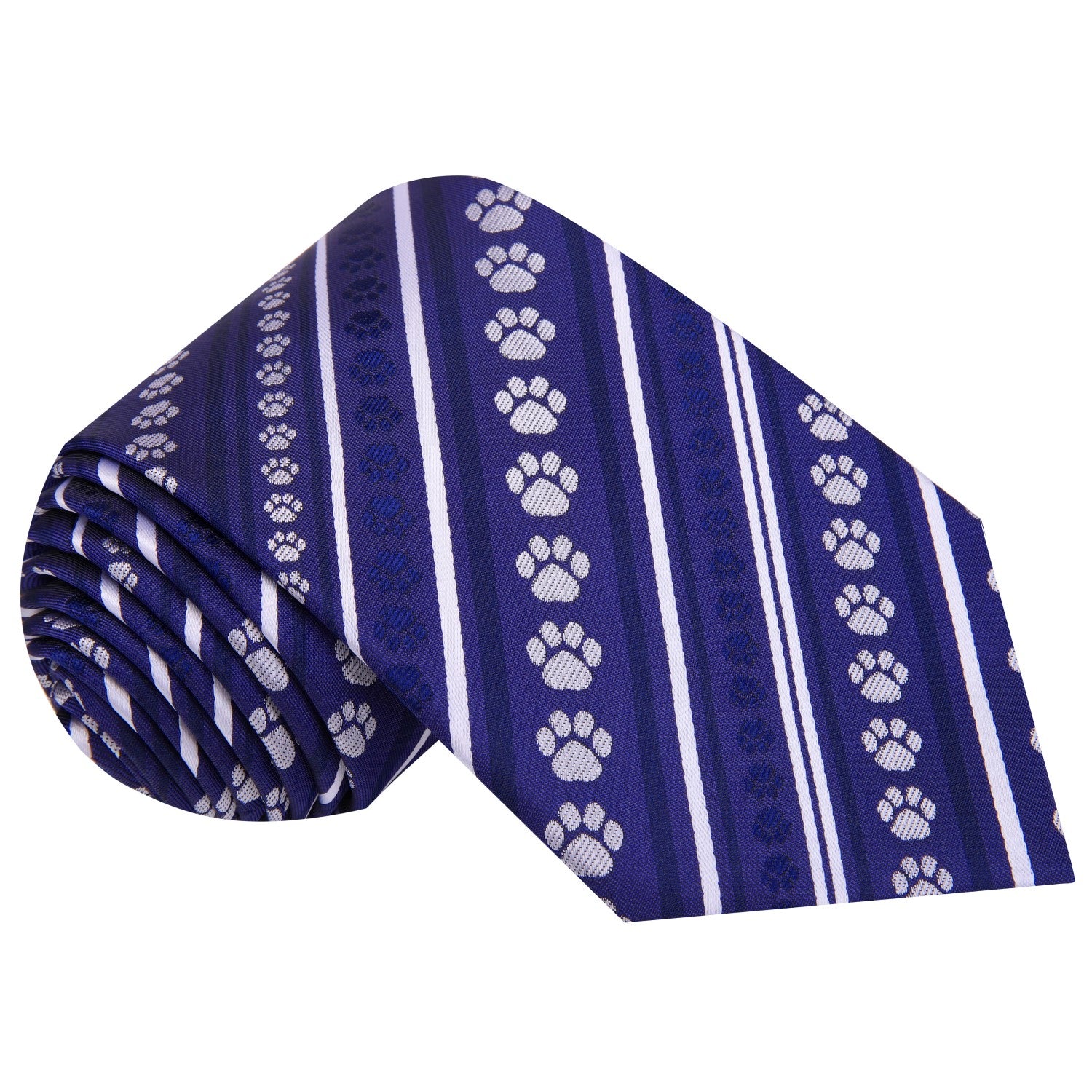 Blue and Grey Paw Prints Tie
