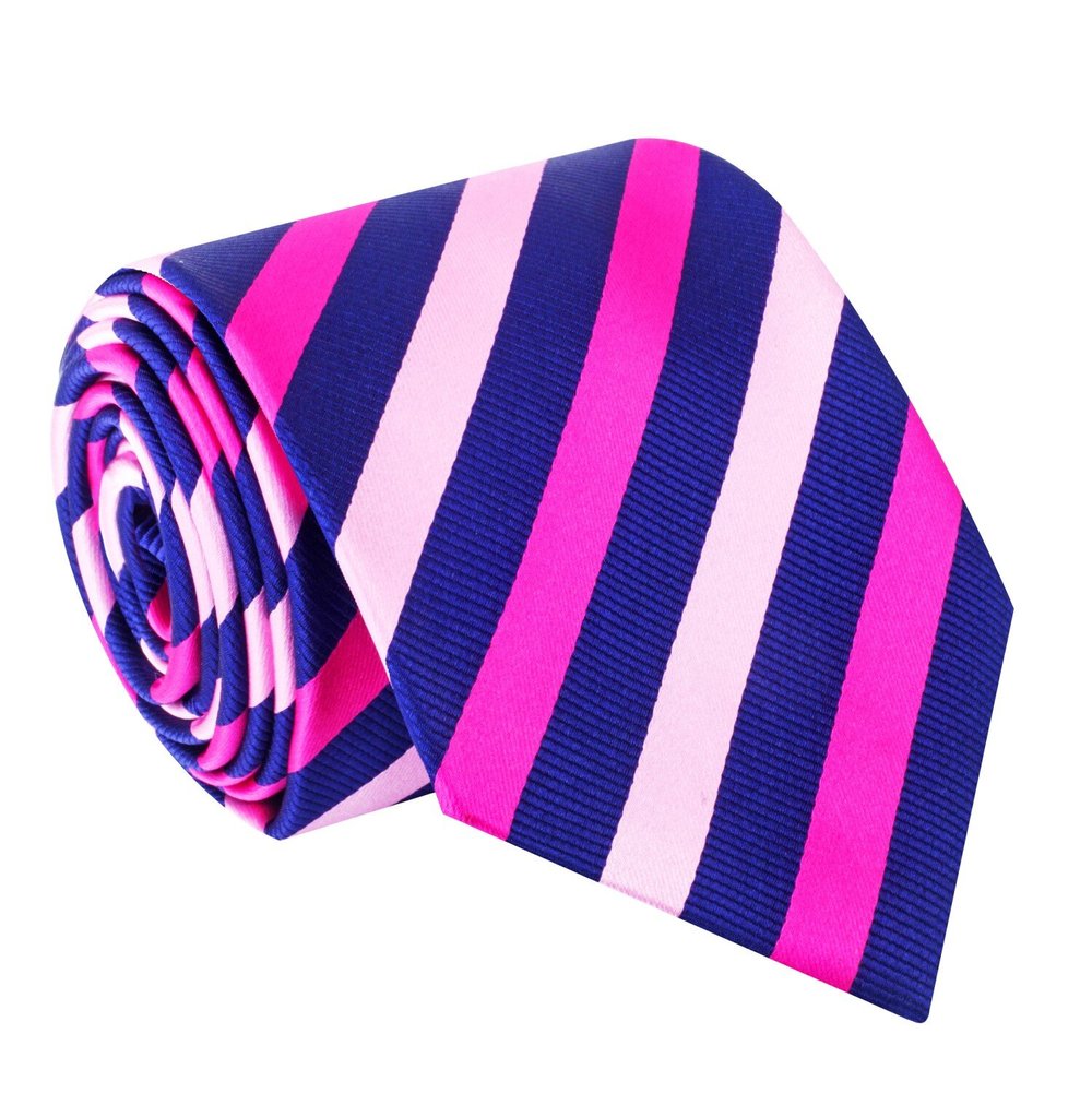 Blue and Pink Stripe Tie  