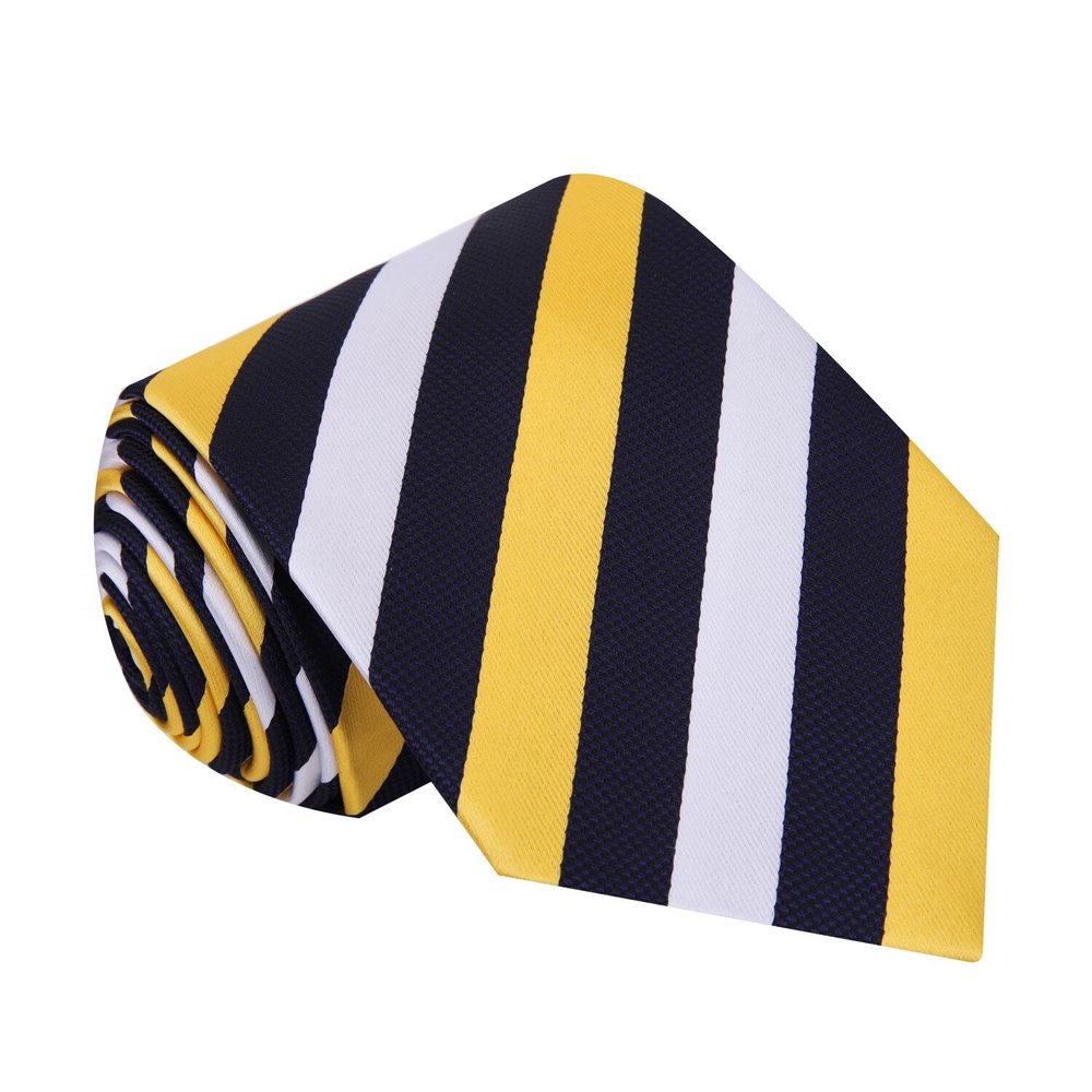 Yellow, Blue, White Stripe Tie 