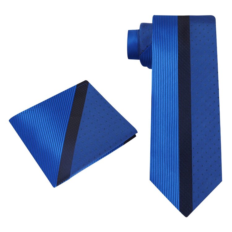 Alt View: Blue Stripe Tie and Square
