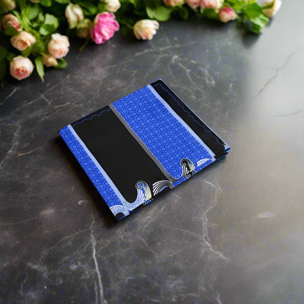  Blue Black Abstract Pocket Square