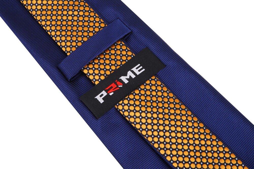 Gold and Blue Textured Geometric Tie Keep