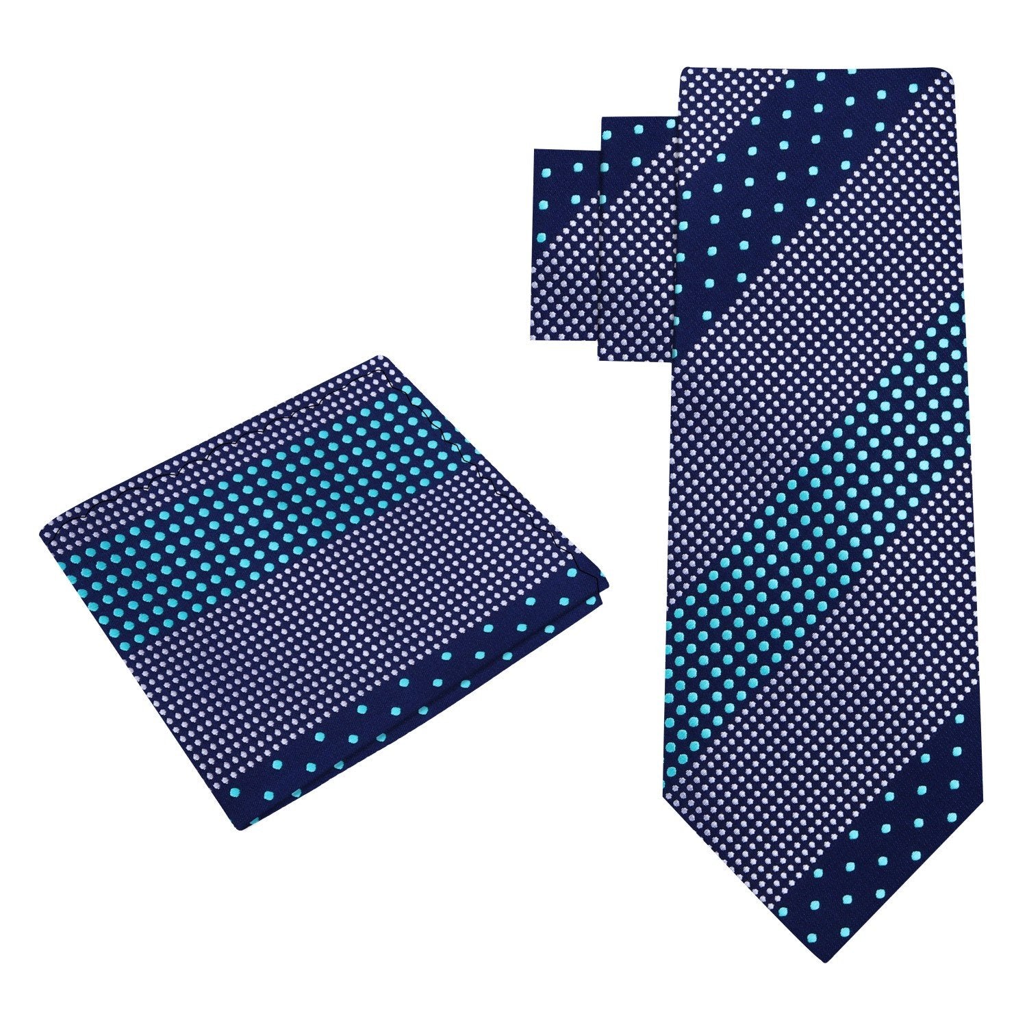 Alt View: Blue and White Dots Tie and Square