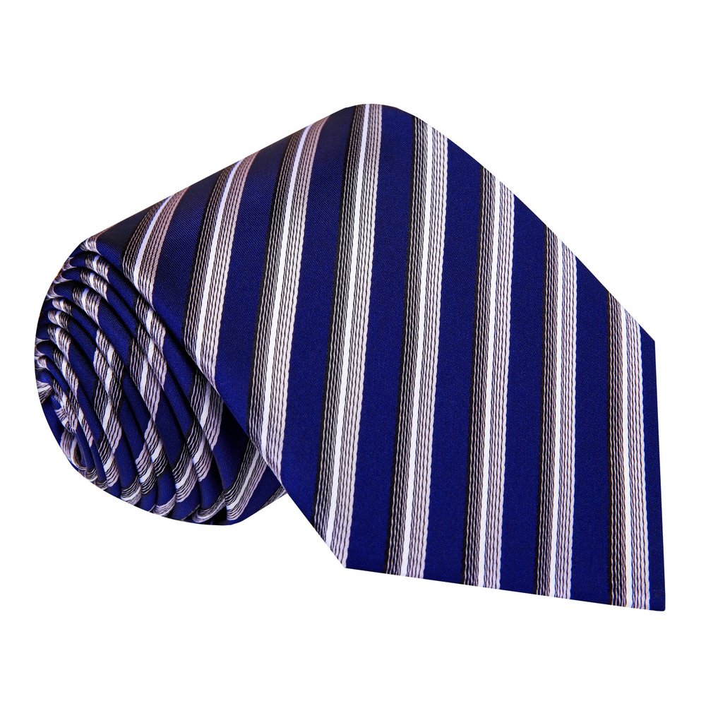 Blue, Grey Stripe Tie