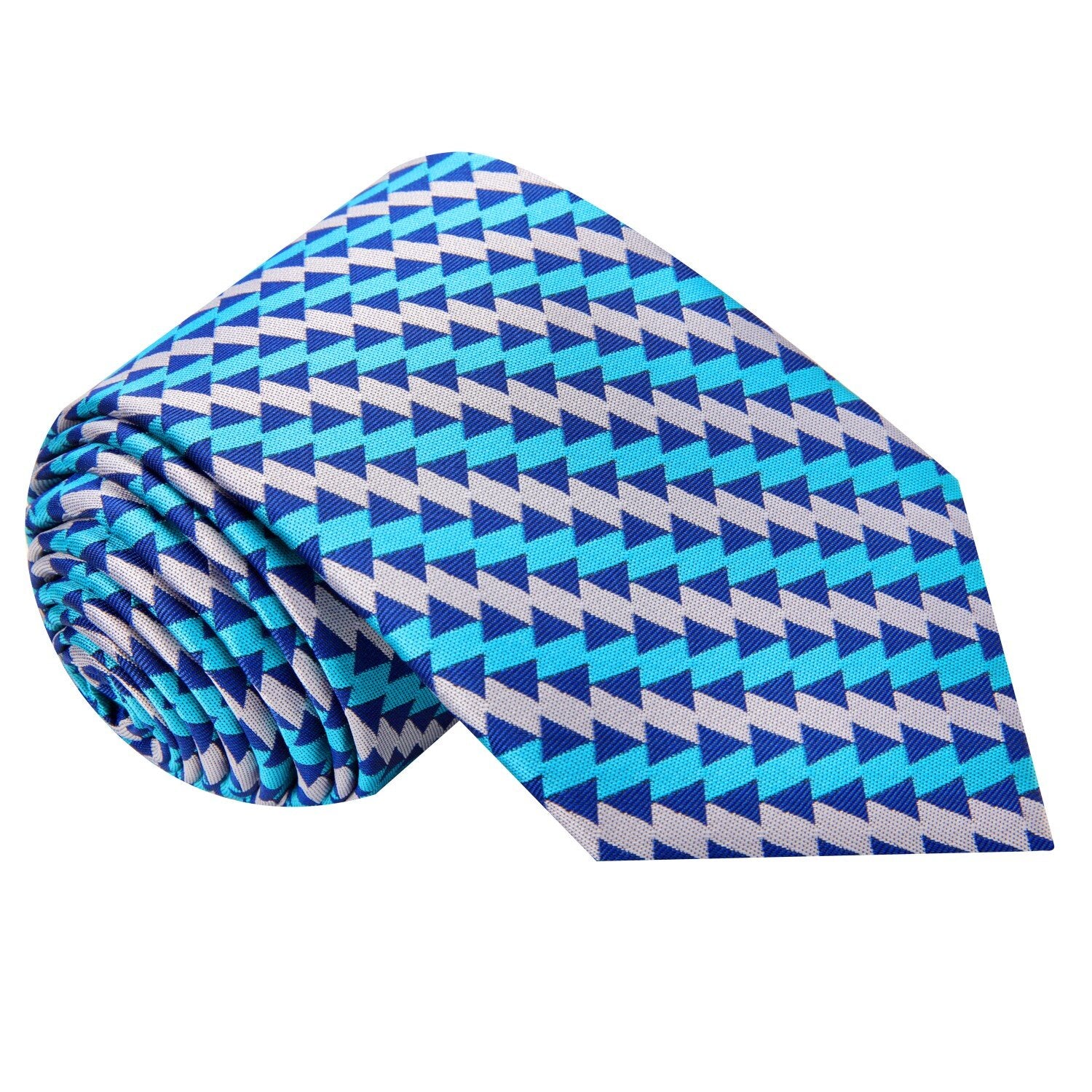 Blue, Light Blue, Grey Abstract The Peaks Tie  