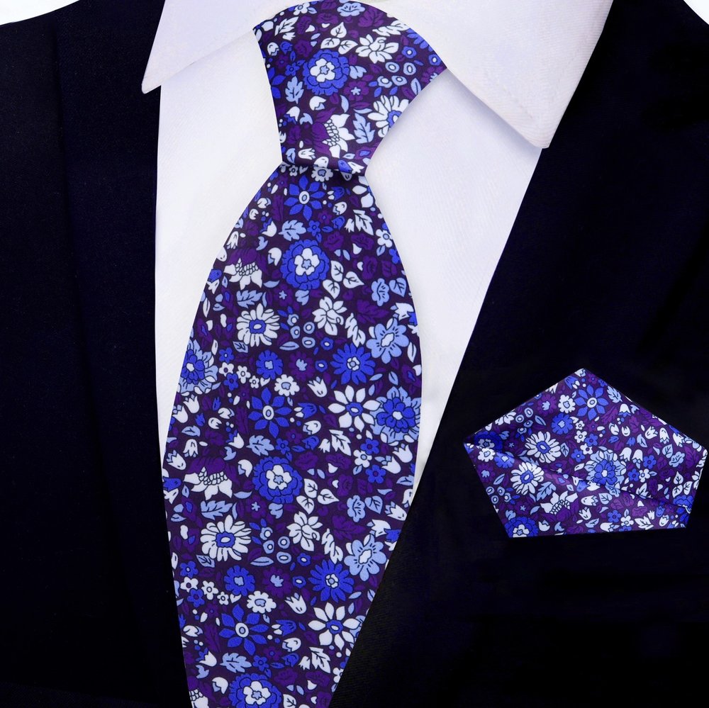 Shades of Purple  Tie and Pocket Square||Purple