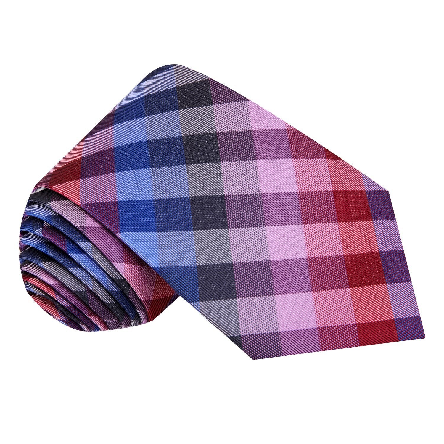 Blue, Red, Pink, purple Check Tie 
