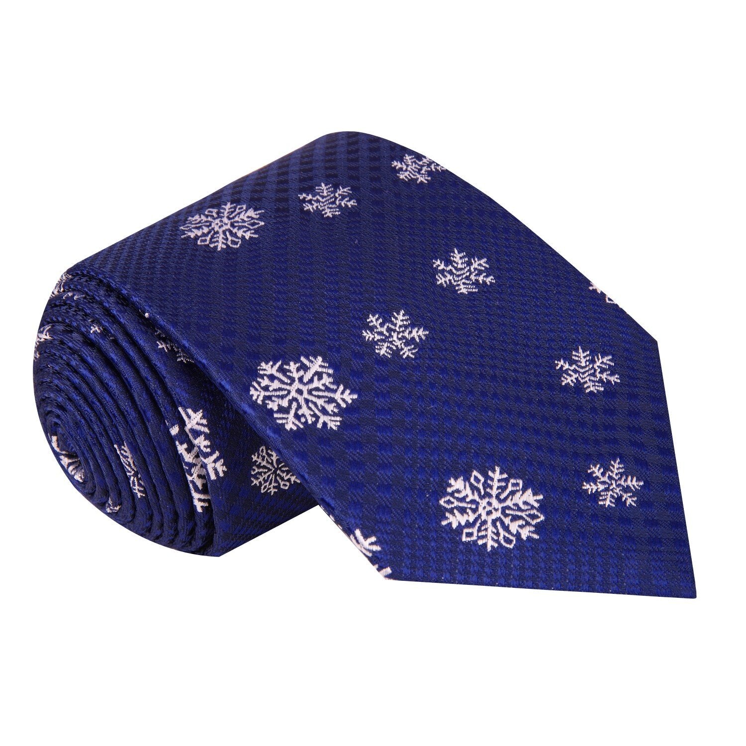 Blue, White Snowflake Tie  