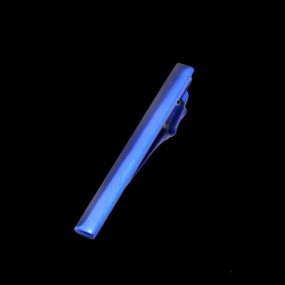 A Solid Blue Colored Tie Bar