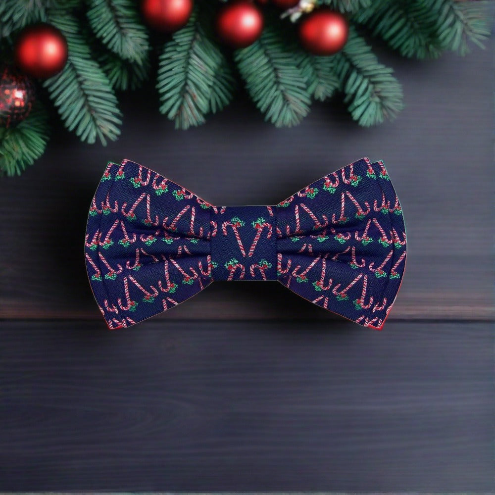 Blue, Red, White, Green Candy Canes Bow Tie