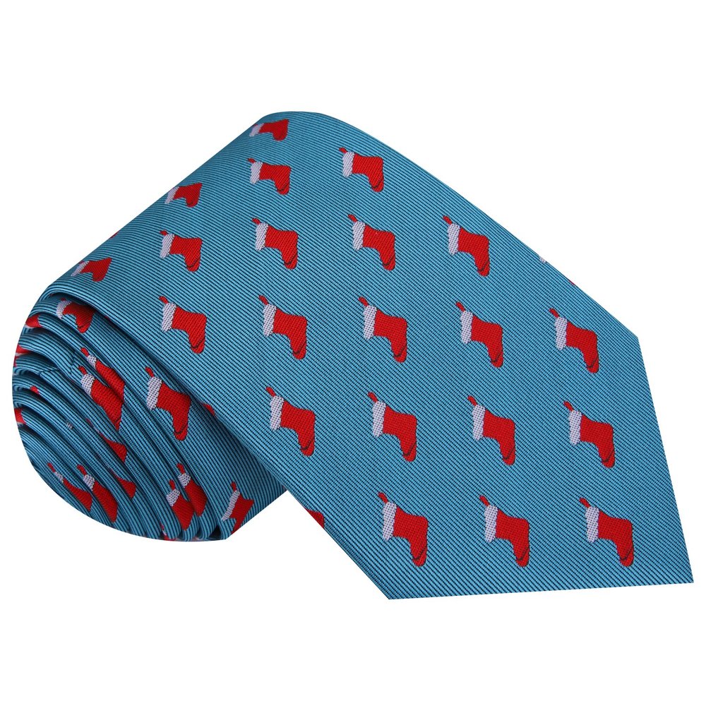 Light Blue Red Stockings Single Tie||Light Blue