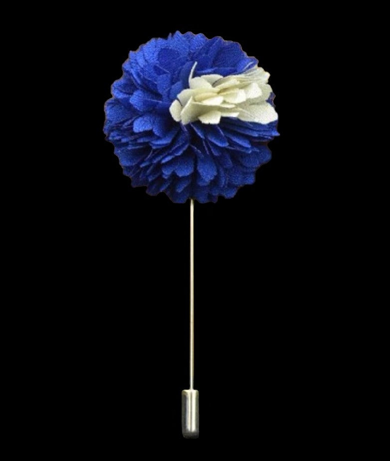A Blue, White Thin Petal Lapel Flower