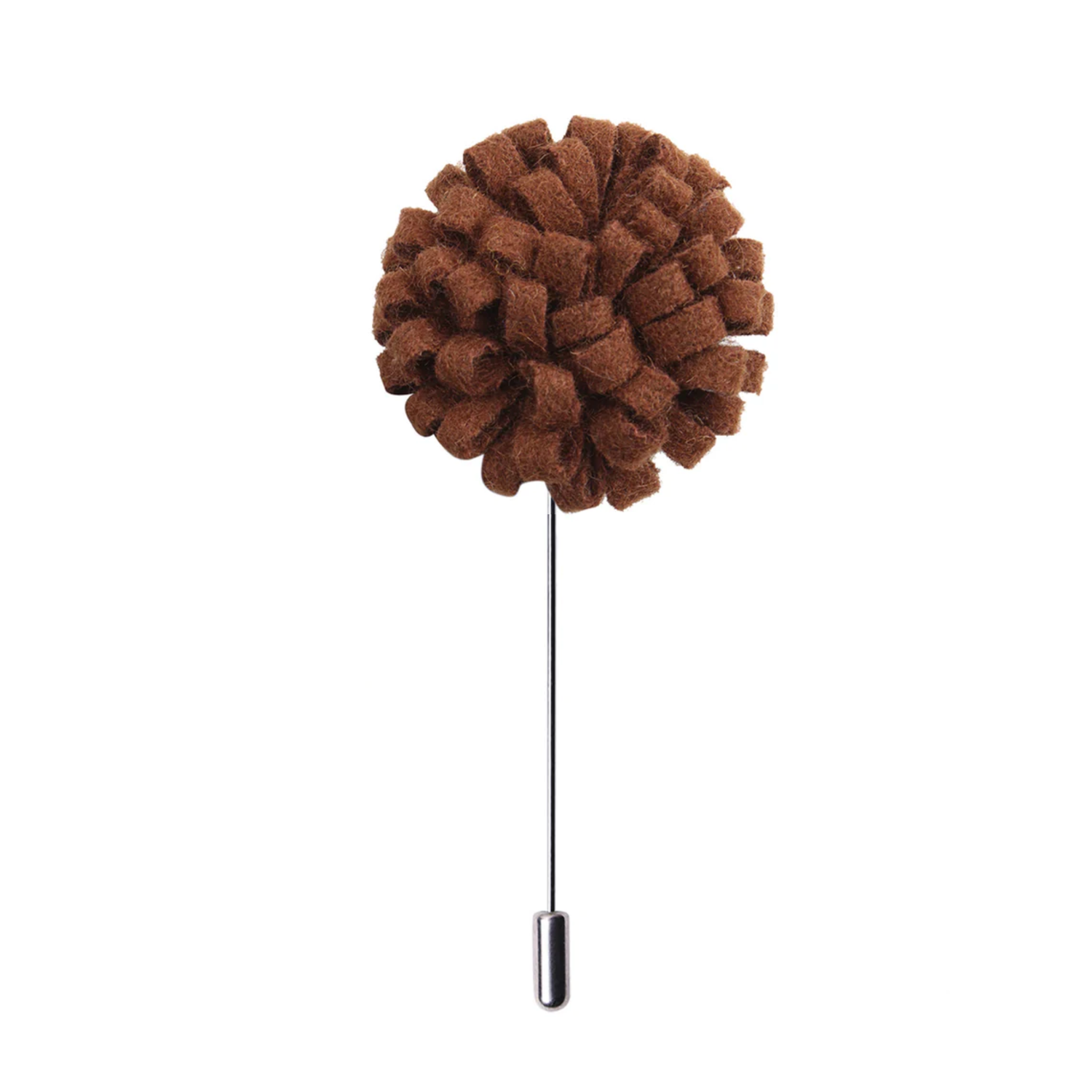 Main View: A Brown Knit Burst Lapel Pin||Brown