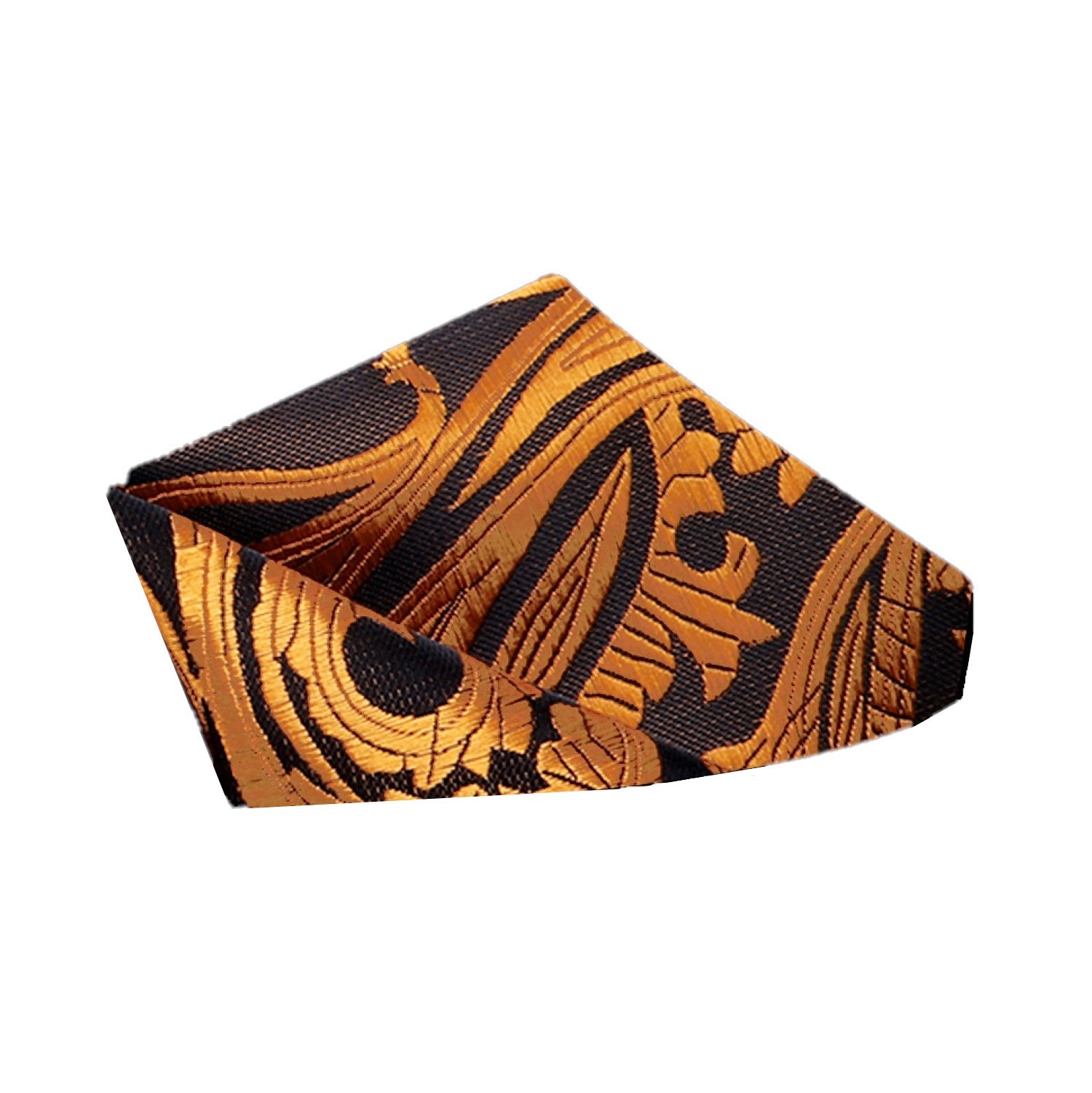 Alt View: Gold and Brown Paisley Pocket Square