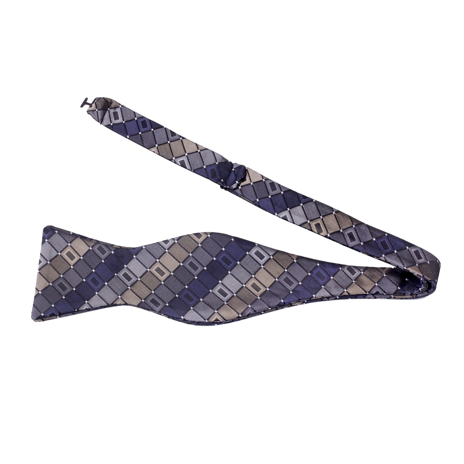 Brown, Grey Geometric Bow Tie Untied