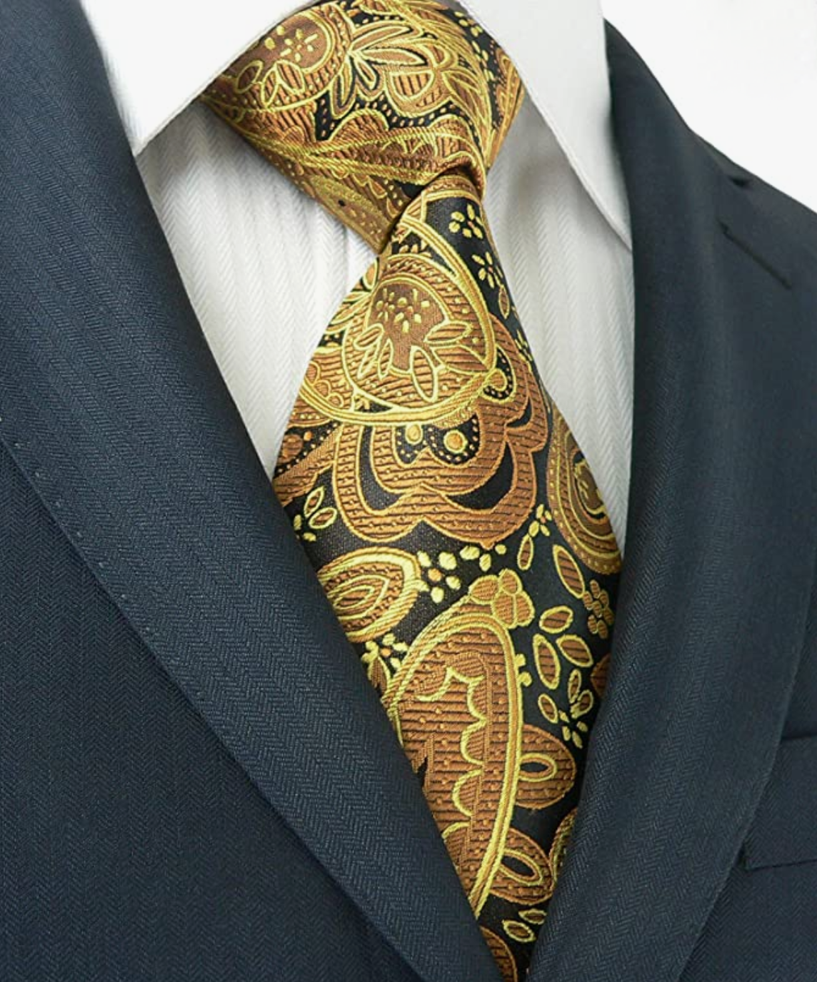 Brown and Black Paisley Tie  
