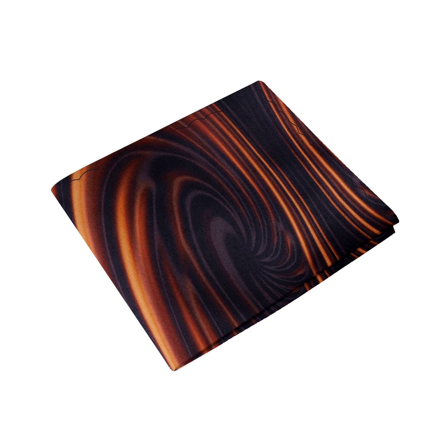 View 2: A Brown and Dark Brown Color Chocolate Swirl Pattern Pocket Square