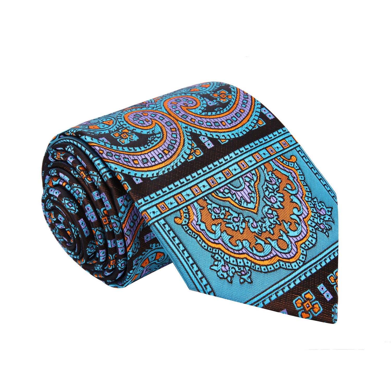 Teal Blue Abstract Tie  