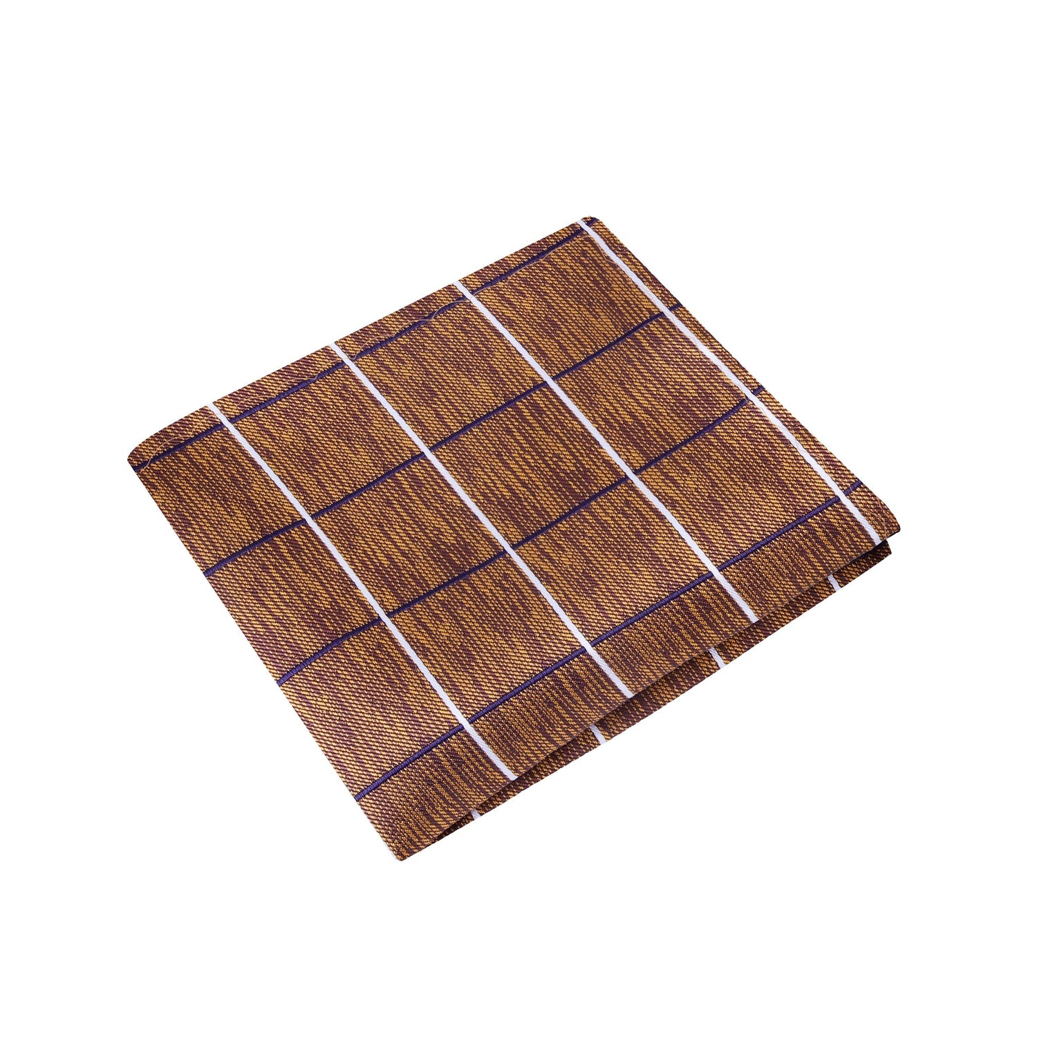 A Brown, White Pattern Silk Pocket Square
