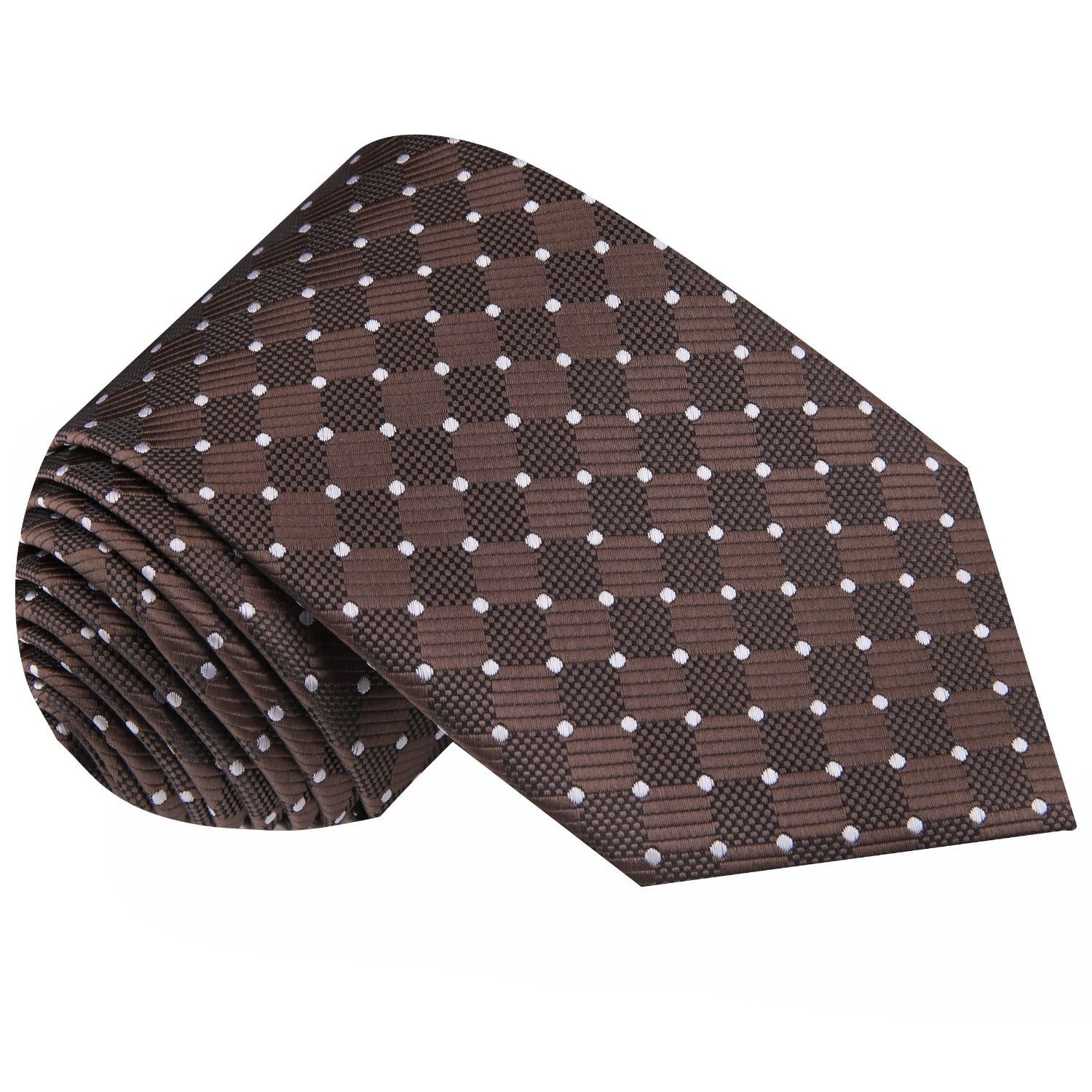 Single Tie: Brown Geometric Necktie  