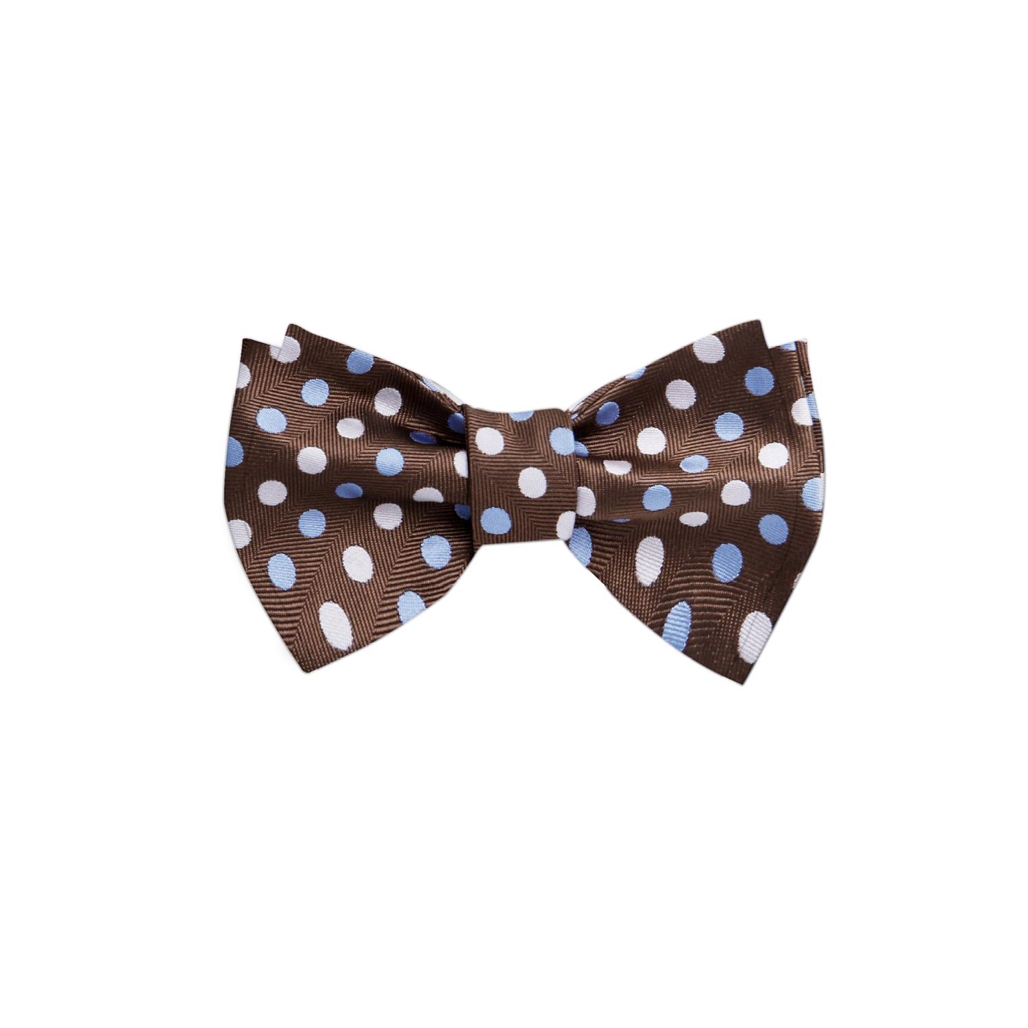 Brown, Blue, Cream Polka Bow Tie 