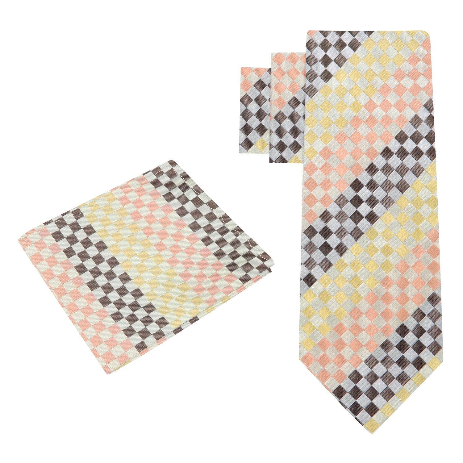 Alt View: Yellow, Orange Geometric Tie and Square
