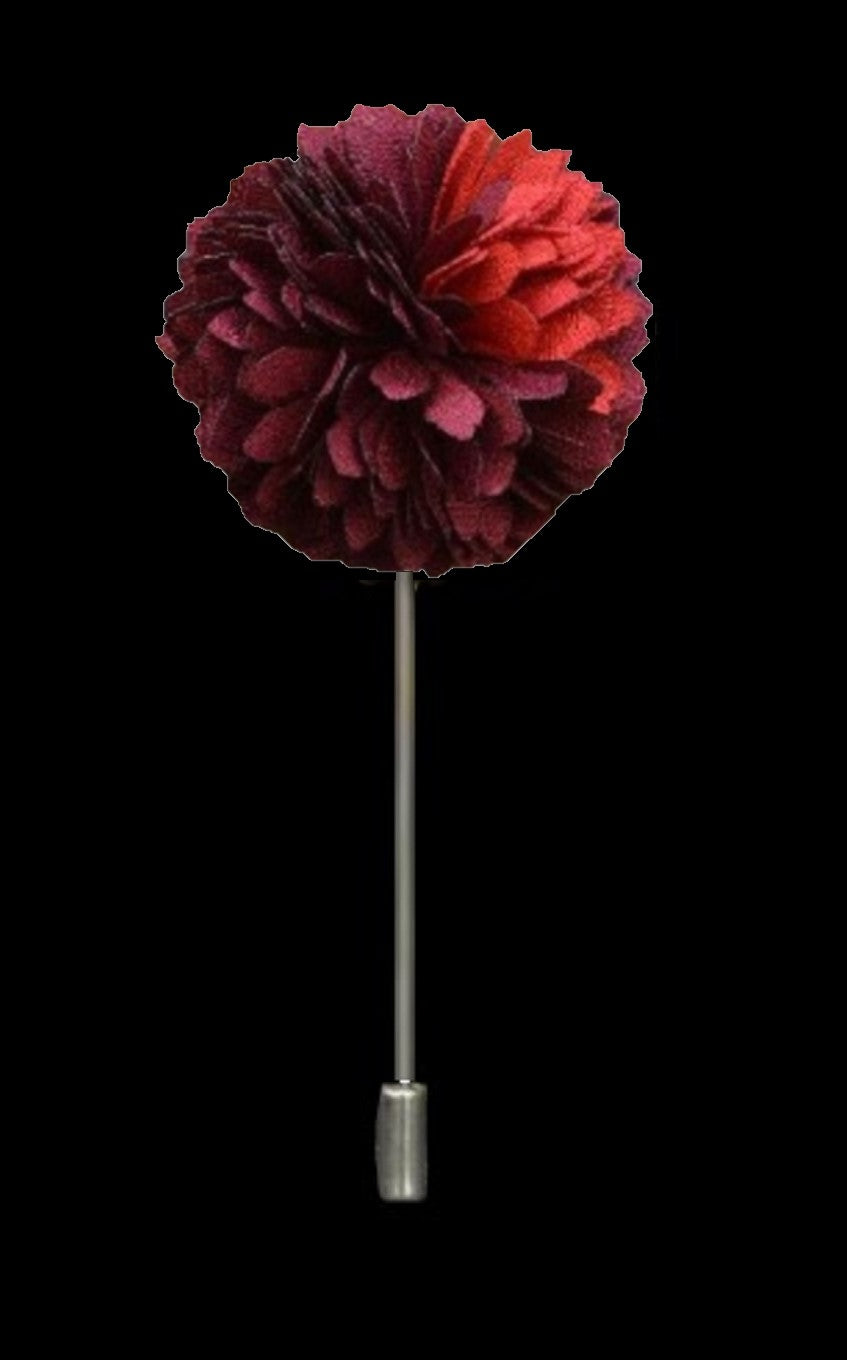 A Burgundy, Red Thin Petal Lapel Flower