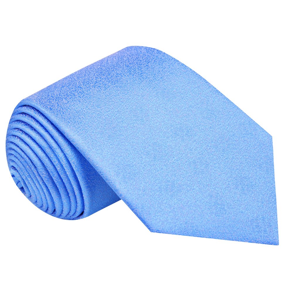 A Solid Carolina Blue Shimmer Pattern Silk Necktie||Carolina Shimmer