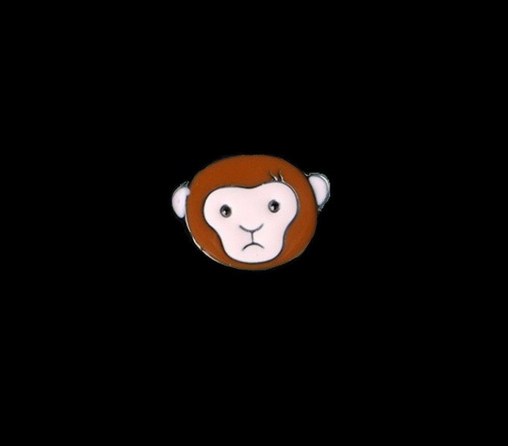 A Brown Monkey Shaped Lapel Pin.||Small Cartoon Monkey