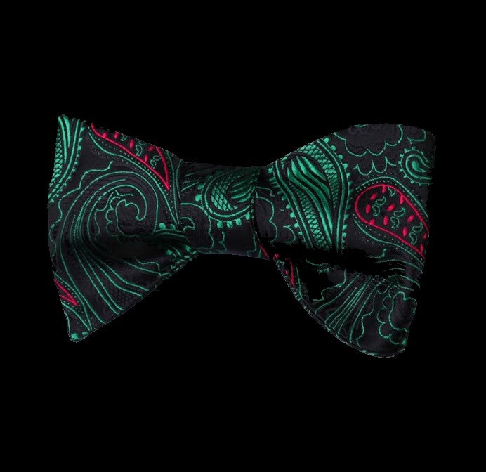 The Black Red Green Paisley Christmas Eve At Midnight Bow Tie 