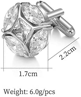 Dimensions Chrome with Clear Stone Circle Cufflinks