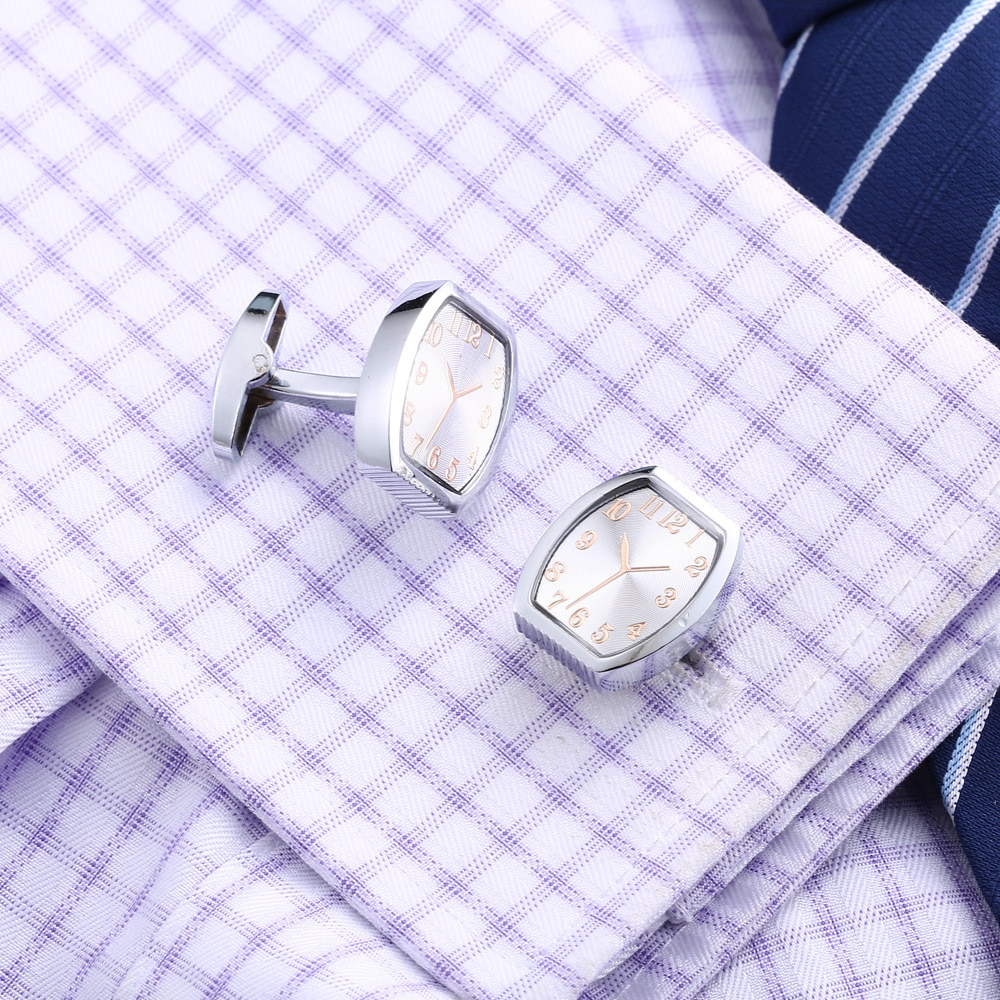 View 5: Silver Shield Watch Cufflinks 